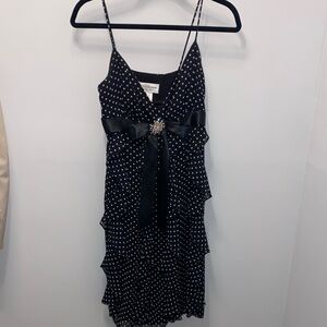 BETSY & ADAM Black Polka Dot Dress